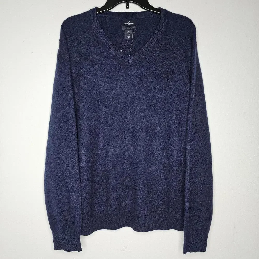 NWOT Daniel Hechter Men's Navy/100% Cashmere Sweater Size XL